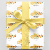 Papier Cadeau Fête de mariage Citrons et Fleurs