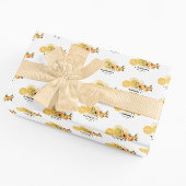 Papier Cadeau Fête de mariage Citrons et Fleurs