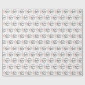 Papier Cadeau Fête de mariage en fleurs roses (Plat)