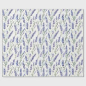 Papier Cadeau Fête de mariage Fleurs de lavande jolies romantiqu (Plat)