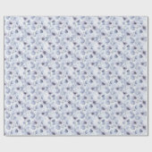 Papier Cadeau Fête de mariage floral lavande violet (Plat)