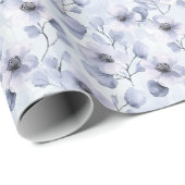 Papier Cadeau Fête de mariage floral lavande violet (Coin rond)