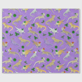 Papier Cadeau Fête de Morph Dragon à oreilles violet (Plat)