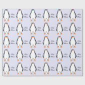 Papier Cadeau Fête de naissance design pingouin (Plat)