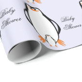 Papier Cadeau Fête de naissance design pingouin (Coin rond)