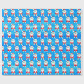 Papier Cadeau fête de Noël à la plage de Père Noël (Plat)