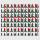 Papier Cadeau Fête de Noël Affenpinscher (Plat)