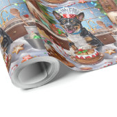 Papier Cadeau Fête de Noël australienne des fêtes de bétail (Coin rond)