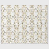 Papier Cadeau Fête de Noël aux ornements dorés Élégante (Plat)