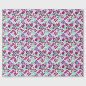 Papier Cadeau Fête de Noël botanique moderne Floral (Plat)