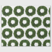 Papier Cadeau Fête de Noël de Boxwood Wreath (Plat)