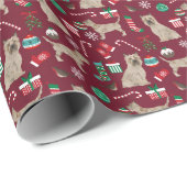 Papier Cadeau Fête de Noël de Cairn Terrier Dog (Coin rond)