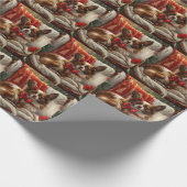 Papier Cadeau Fête de Noël de chien de Papillon (Coin)