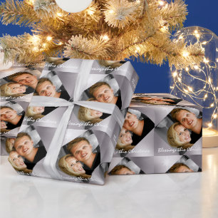 Papier Cadeau Fête de Noël de la famille de photos personnalis