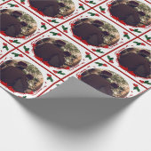 Papier Cadeau Fête de Noël de la Famille Rouge blanche (Coin)