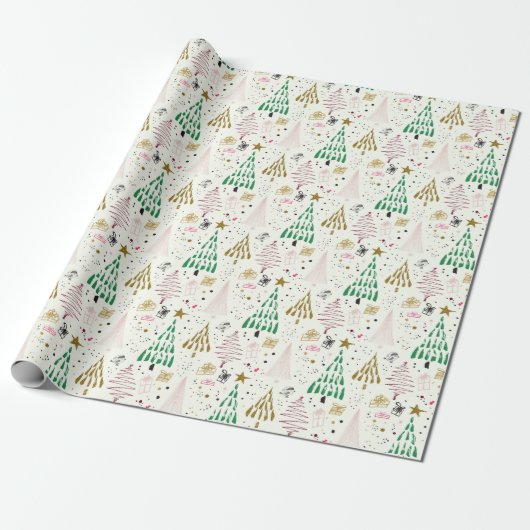 Papier Cadeau Fête de Noël de la Parties scintillant lunaire (Déroulé)