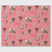 Papier Cadeau Fête de Noël de la petite fille (Plat)