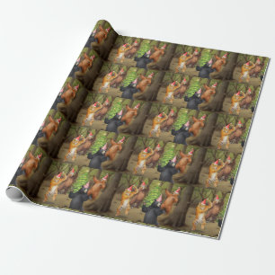 Papier Cadeau Fête de Noël de l'ours animal tigre