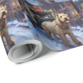 Papier Cadeau Fête de Noël de Wheaten Terrier (Coin rond)