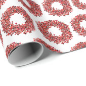 Papier Cadeau Fête de Noël des baies d'aquarelle (Coin rond)