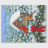 Papier Cadeau Fête de Noël des cardinaux (Plat)