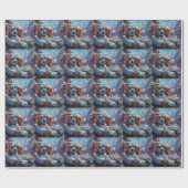 Papier Cadeau Fête de Noël des Chiens de Dalmatie (Plat)