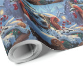 Papier Cadeau Fête de Noël des Chiens de Dalmatie (Coin rond)