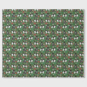 Papier Cadeau Fête de Noël des chiens de Terre-Neuve (Plat)