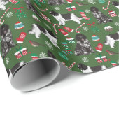 Papier Cadeau Fête de Noël des chiens de Terre-Neuve (Coin rond)