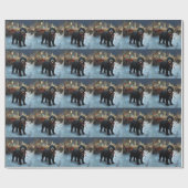 Papier Cadeau Fête de Noël des chiens d'eau portugais (Plat)