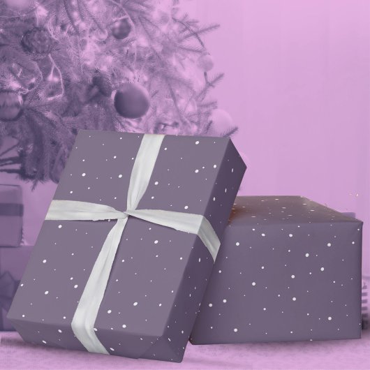 Papier Cadeau Fête de Noël d'hiver de la neige violette