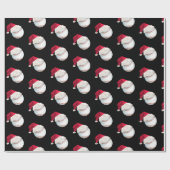 Papier Cadeau Fête de Noël du Baseball Funny Père Noël (Plat)