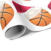 Papier Cadeau Fête de Noël du basket-ball Funny Père Noël (Coin rond)