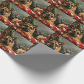 Papier Cadeau Fête de Noël du berger allemand Chien (Coin)