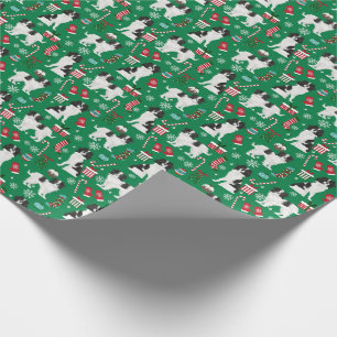 Papier Cadeau Fête de Noël du Chien Chin Japonais