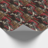 Papier Cadeau Fête de Noël du chien Danse (Coin)