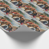 Papier Cadeau Fête de Noël du chien Mastiff Tibétain (Coin)