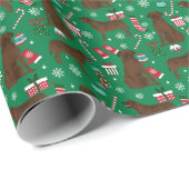 Papier Cadeau Fête de Noël du Labrador au chocolat (Coin rond)