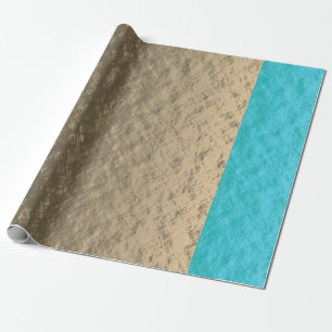 Papier Cadeau Fête de Noël élégante Turquoise d'or russe