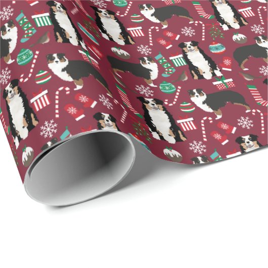 Papier Cadeau Fête de Noël en Aussie (Coin rond)