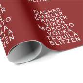 Papier Cadeau Fête de Noël en buvant Dasher Dancer (Coin rond)