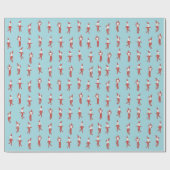 Papier Cadeau Fête de Noël espiègle d'Aqua d'Elf (Plat)