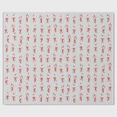 Papier Cadeau Fête de Noël espiègle de gris d'Elf (Plat)