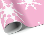Papier Cadeau Fête de Noël Fille Pink Snowflakes Étoiles (Coin rond)