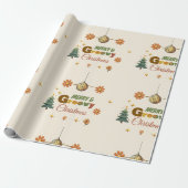Papier Cadeau Fête de Noël Groovy 70 (Déroulé)
