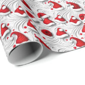 Papier Cadeau Fête de Noël Motif sans faille (Coin rond)