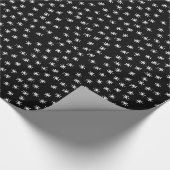 Papier Cadeau Fête de Noël noir et blanc étoile motif (Coin)