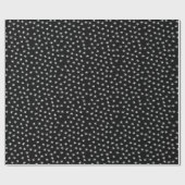 Papier Cadeau Fête de Noël noir et blanc étoile motif (Plat)