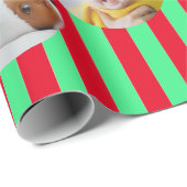 Papier Cadeau Fête de Noël 🎄 photo personnalisée (Coin rond)