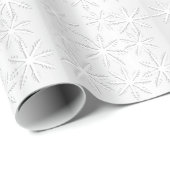Papier Cadeau Fête de Noël Silver Snowflake (Coin rond)